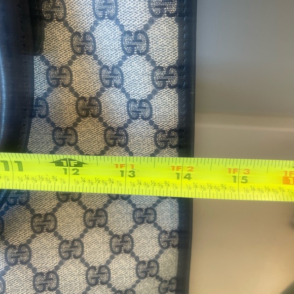 GUGGI MONOGRAM GG LARGE SHOPPER TOTE! Navy red! STUNNING!!!! - Picture 5 of 14